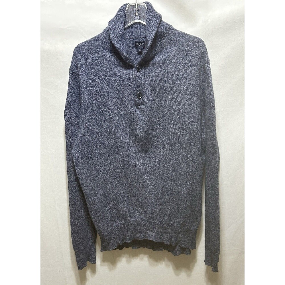 J. Crew Mens Large Wool Blue  Shawl Collar Two Button‎ Sweater